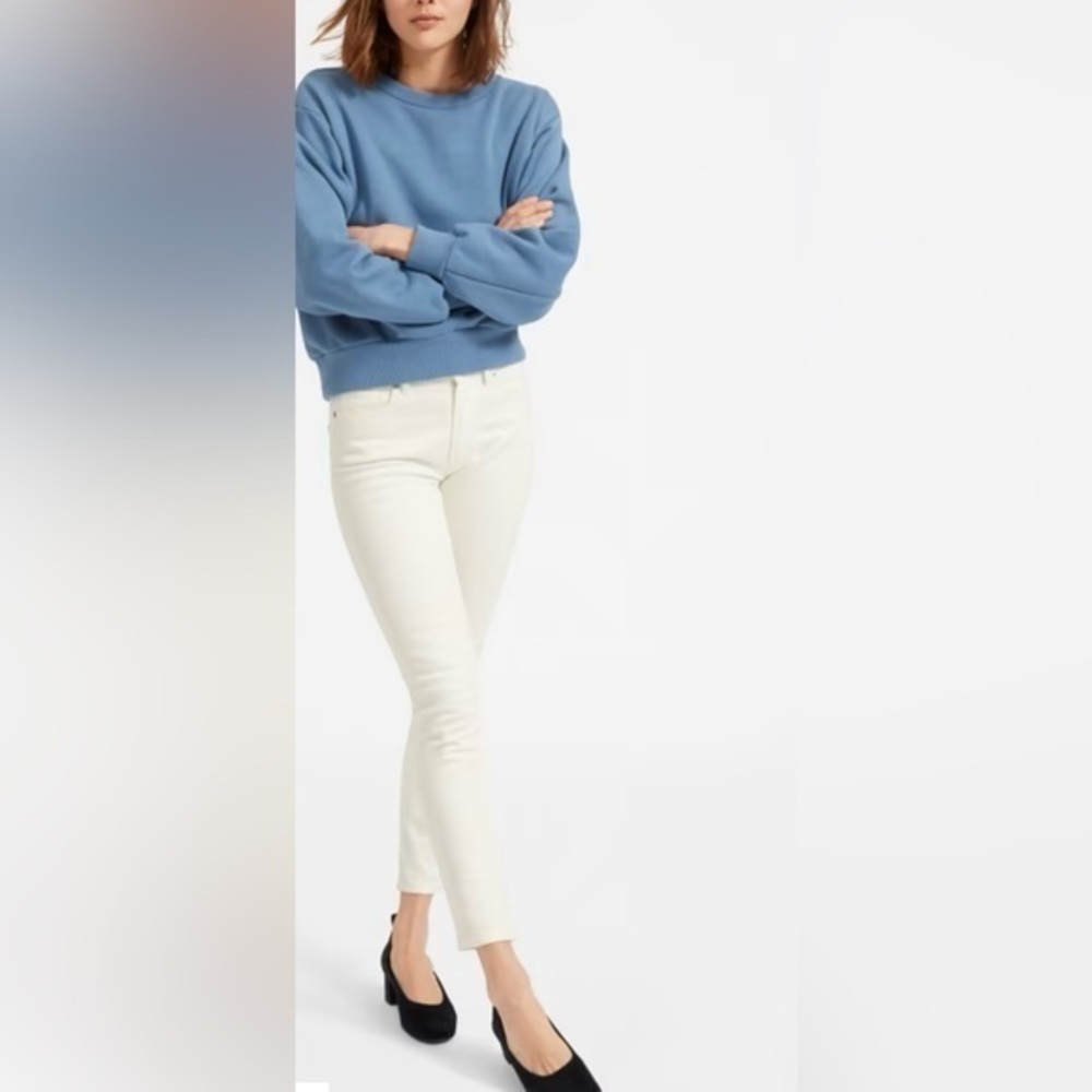 Everlane Ivory Mid-Rise Skinny Jean Ankle Length Denim EUC 27 #1289